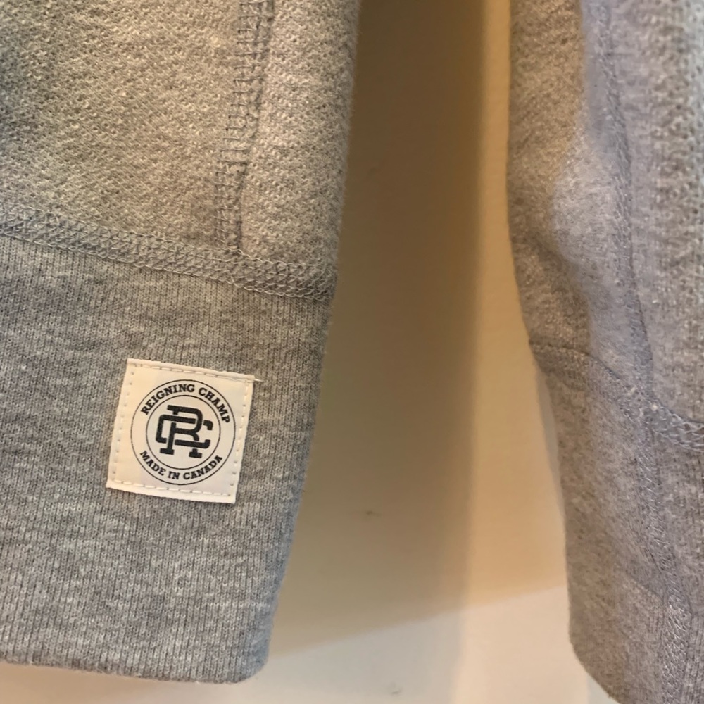 Reigning Champ Gray Cardigan Sweatshirt Medium - Picture 3 of 5